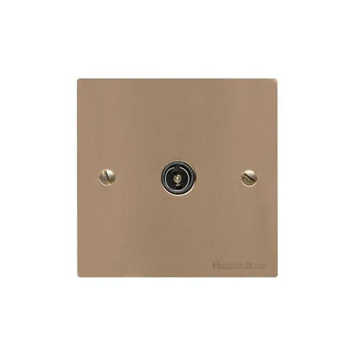 Elite Flat Plate Range-Antique Brass-1 Gang Isolated TV Coaxial Socket