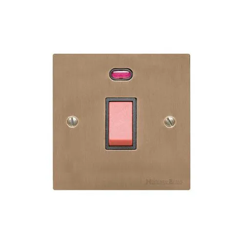 Elite Flat Plate Range-Antique Brass-45A DP Cooker Switch with Neon (single plate)