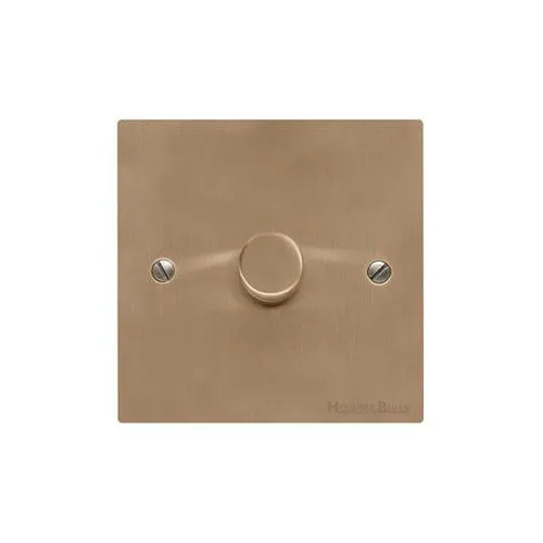 Elite Flat Plate Range-Antique Brass-1 Gang LED Dimmer (Compatible with LED Lamps)