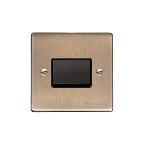 Elite Flat Plate Range-Antique Brass-6A Triple Pole Fan Isolator Switch