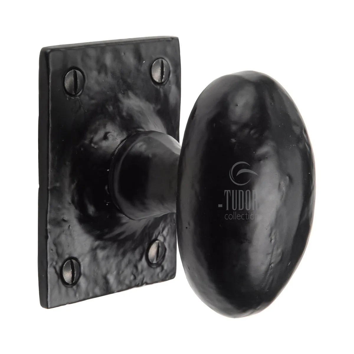 Oval Mortice Door Knob  Black Iron