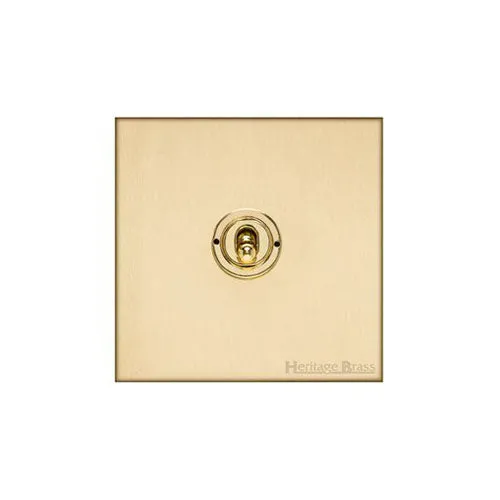 Windsor Range-Satin Brass-1 Gang Toggle Switch