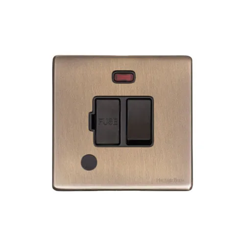 Vintage Range-Antique Brass-Switched Spur with Neon + Cord (13 Amp)