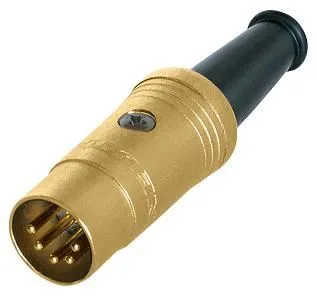 REAN 5-Pin DIN Male Connector, Gold, 5mm Cable