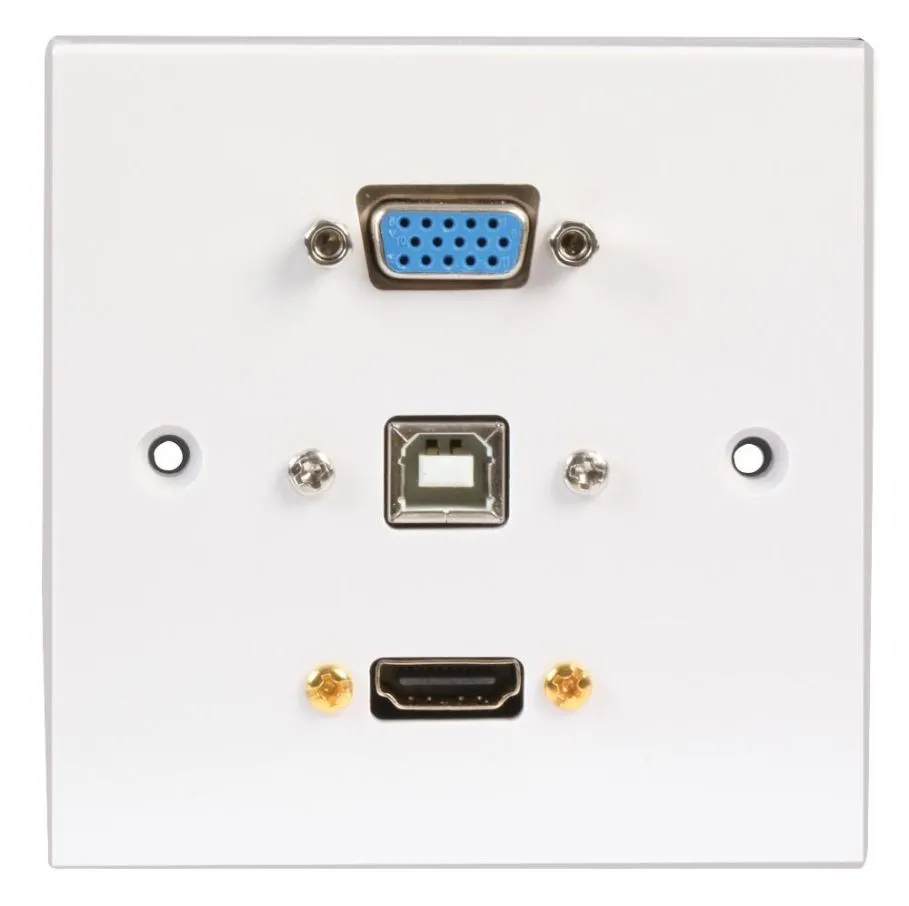 PRO SIGNAL 1-Gang Multimedia Wallplate with HDMI, VGA & USB B