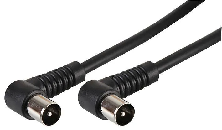 Pro Signal TV Aerial Lead, 90° Coax Plug, 2m, Black