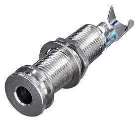 REAN 3-Pole 6.35mm (1/4”) Jack Socket for Guitar Straps, Metal Panel Mount