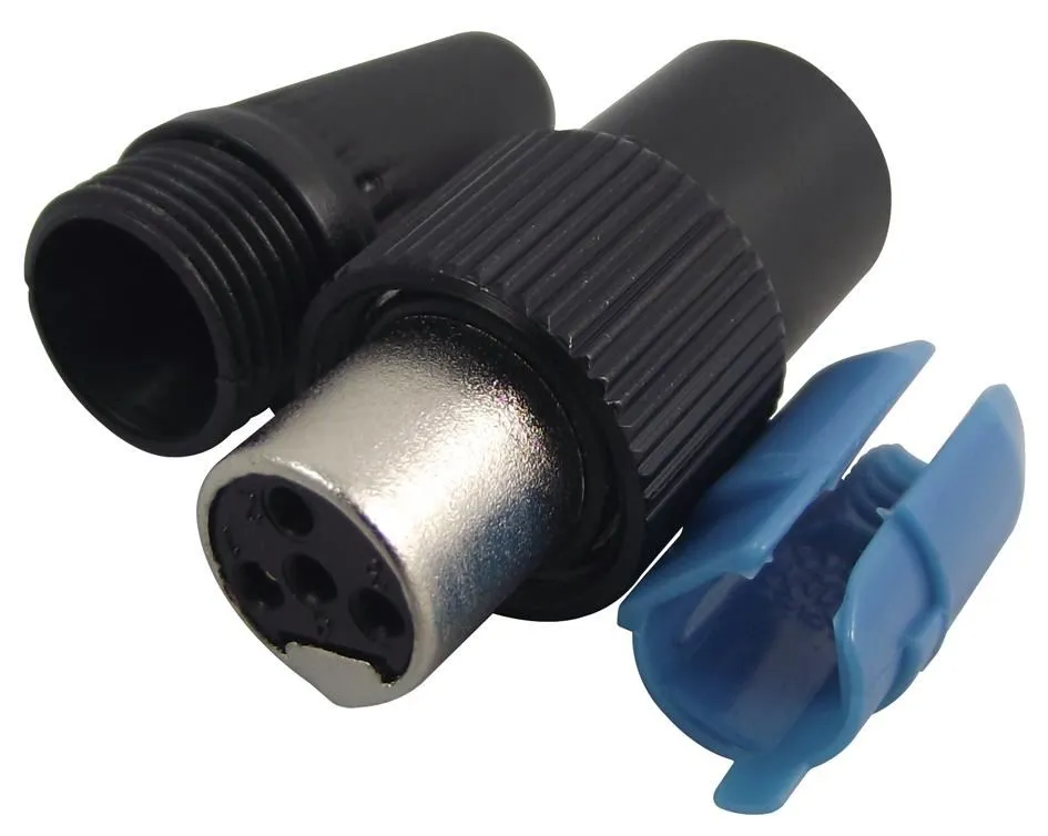 REAN Mini-XLR In-Line Socket, 4 Pole Screwlock