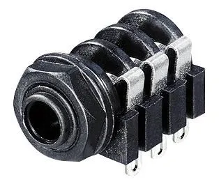 REAN 6.35mm 3-Pole Jack Socket with Solder Lugs