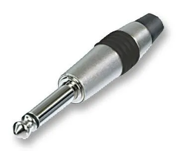 REAN 6.35mm 2-Pole Jack Plug, Metal, Black