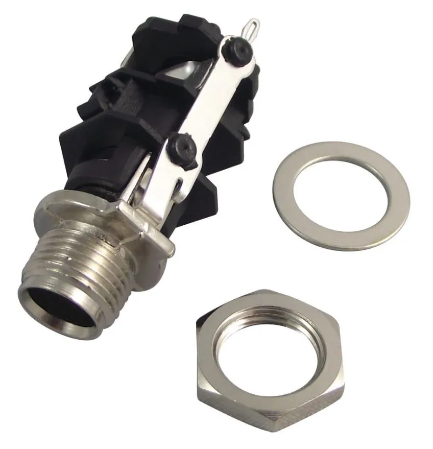 REAN 1/4” TRS Jack Socket, Vertical PCB Mount, 3 Pole