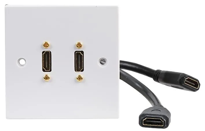 Pro Signal 1-Gang AV Wallplate with 2x HDMI Female (Vertical)