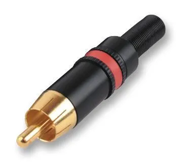 REAN Gold Plated Phono Plug, Red & Black