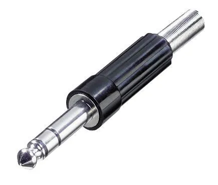 REAN 6.35mm (1/4”) Stereo Jack Plug, Nickel Plated, 3-Pole