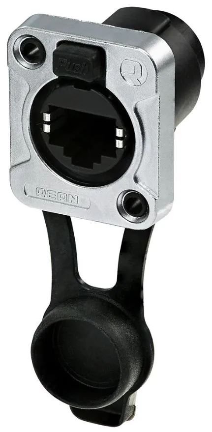 REAN RJ45 D-Size Panel Mount Socket, IP65, Feedthrough