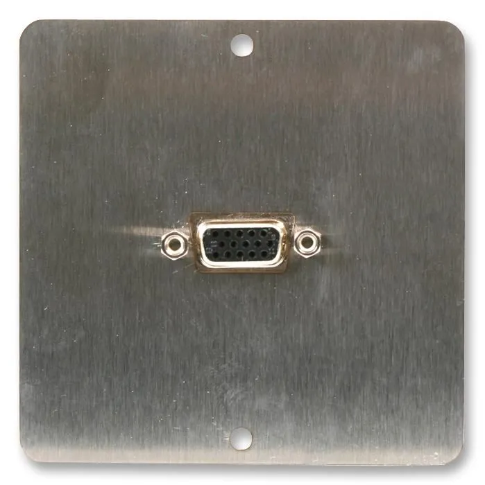 PRO SIGNAL 1-Gang 15-pin VGA Wall Plate, Brushed Steel