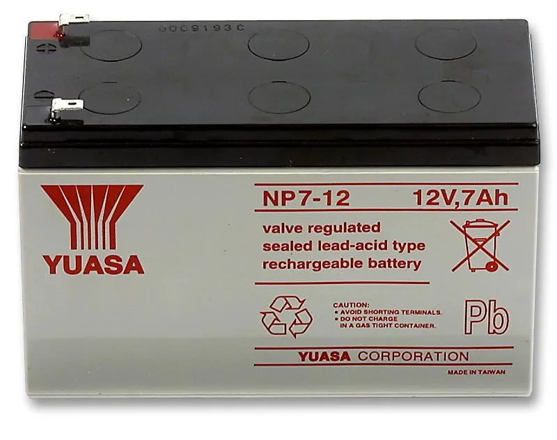 YUASA NP7-12 12V 7Ah Sealed Lead Acid Battery