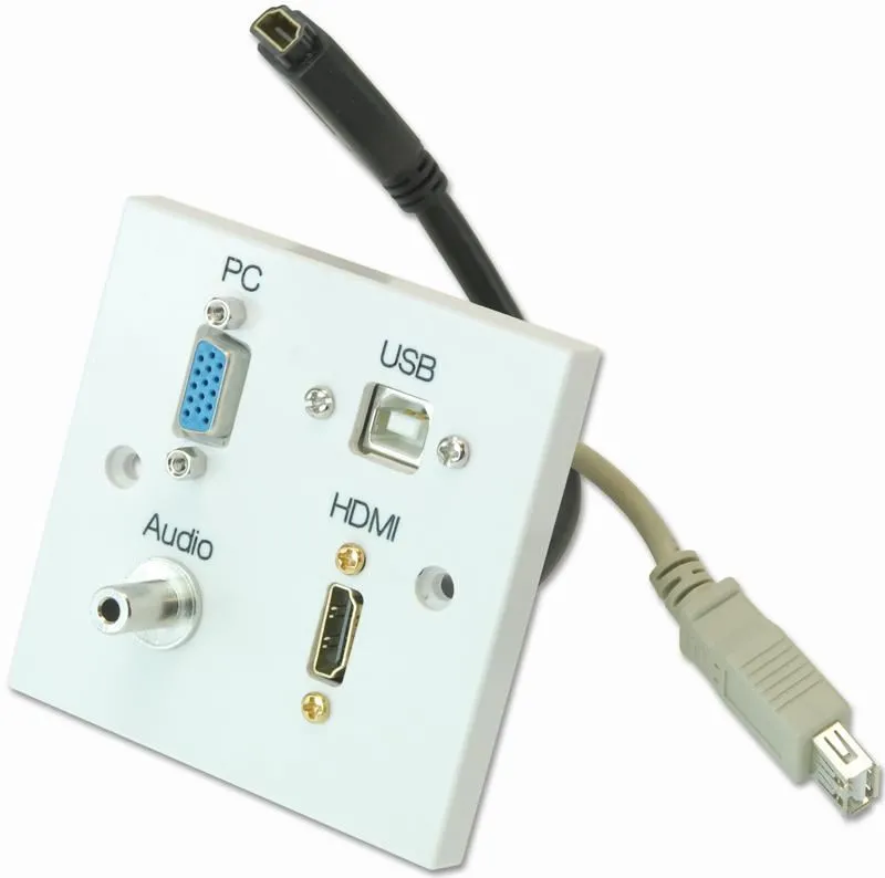 PRO SIGNAL 1-Gang AV Wallplate with HDMI, VGA & USB