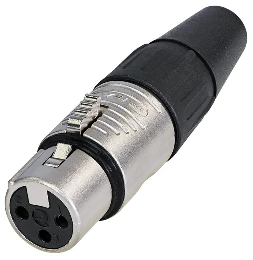 REAN RC3F 3-Pole XLR Socket, Nickel, Cable Mount