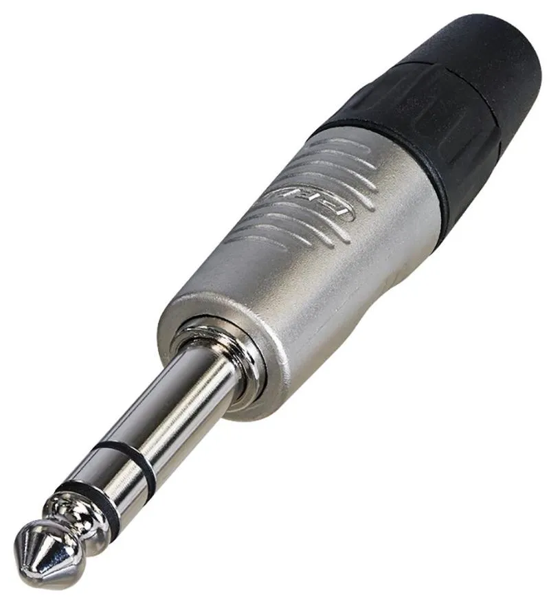 REAN 6.35mm (1/4”) Stereo Jack Plug, Nickel, Tin Plated Contacts