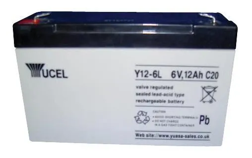 YUASA Yucel 6V 12Ah Sealed Lead Acid Battery
