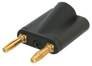 REAN Dual Black 4mm Banana Plug, 20A, Gold Contacts