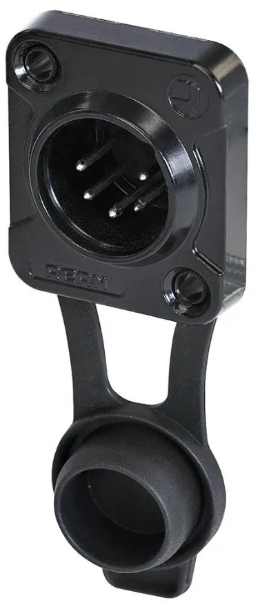 REAN 5 Pole XLR Plug, Panel Mount, IP65, Black, Tin Plated