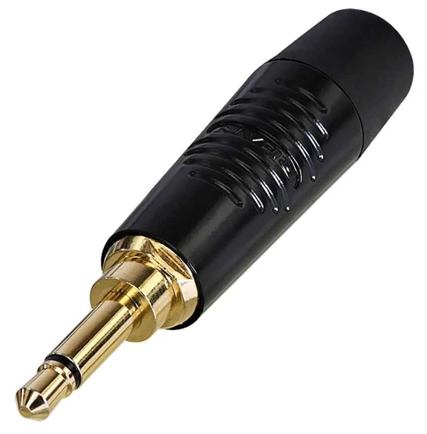 **REAN 3.5mm Mono Jack Plug with Gold Contacts - Black**