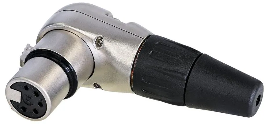 REAN Right Angle 5 Pole XLR Socket, 90 Degree, Nickel