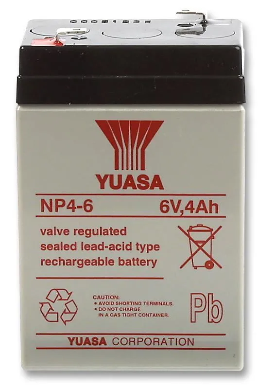 Yuasa 6V 4Ah NP Series Sealed Lead Acid Battery