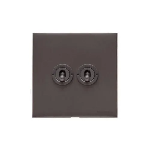 Windsor Range-Matt Bronze-2 Gang Toggle Switch