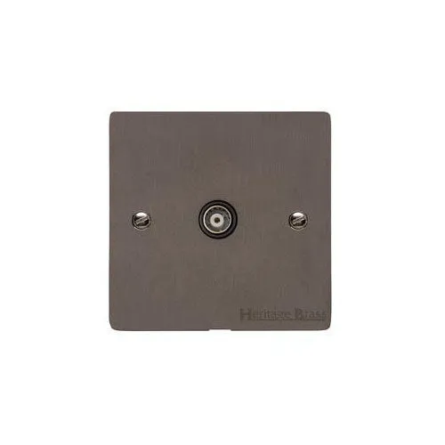 Elite Flat Plate Range-Matt Bronze-1 Gang Isolated TV Coaxial Socket