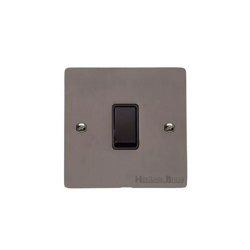 Elite Flat Plate Range-Matt Bronze-1 Gang Intermediate Rocker Switch (10 Amp)