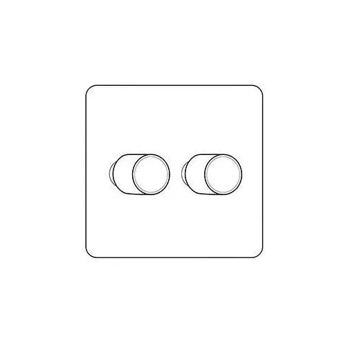 Windsor Range-Satin Brass-2 Gang LED Dimmer (Compatible with LED Lamps)