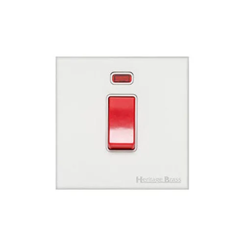 Windsor Range-Matt White-45A DP Cooker Switch with Neon (single plate)