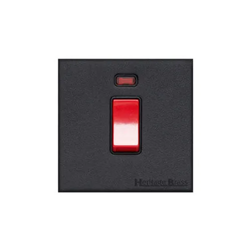 Windsor Range-Matt Black-45A DP Cooker Switch with Neon (single plate)