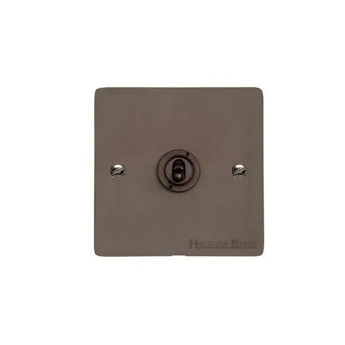 Elite Flat Plate Range-Matt Bronze-1 Gang Toggle Switch