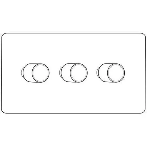 Windsor Range-Matt White-3 Gang LED Dimmer (Compatible with LED Lamps)
