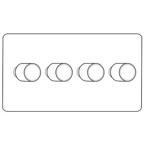 Windsor Range-Matt White-4 Gang LED Dimmer (Compatible with LED Lamps)