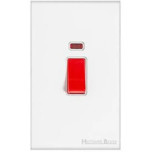 Windsor Range-Matt White-45A DP Cooker Switch with Neon (tall plate)