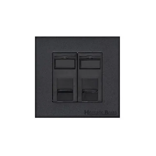 Windsor Range-Matt Black-2 Gang Secondary Line Socket