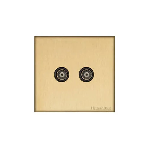 Windsor Range-Satin Brass-TV/FM Diplexed Socket