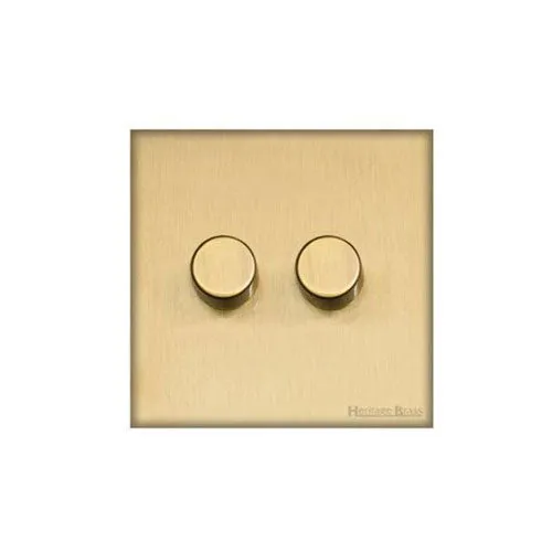 Windsor Range-Satin Brass-2 Gang Dimmer (400 watts)
