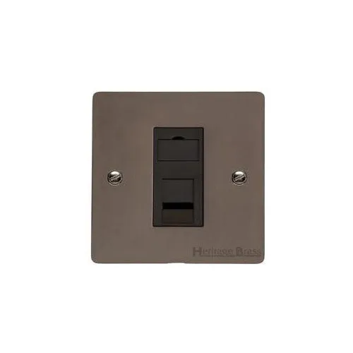 Elite Flat Plate Range-Matt Bronze-1 Gang RJ45