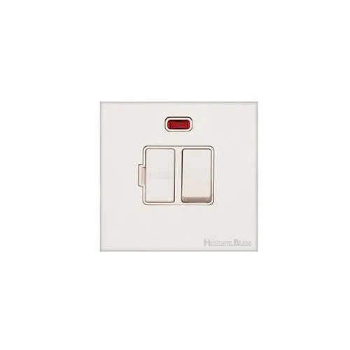 Windsor Range-Matt White-Switched Spur with Neon (13 Amp)