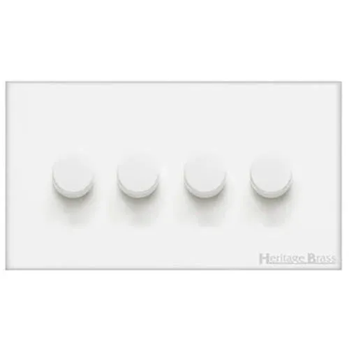 Windsor Range-Matt White-4 Gang Dimmer (250 watts)
