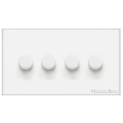 Windsor Range-Matt White-4 Gang Dimmer (400 watts)