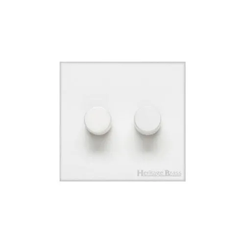 Windsor Range-Matt White-2 Gang Dimmer (400 watts)