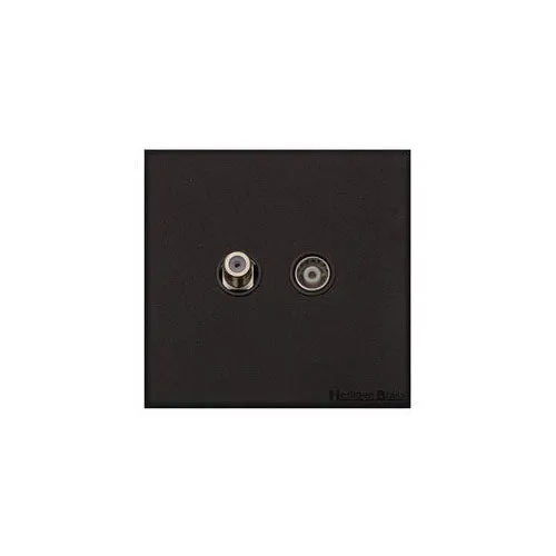 Windsor Range-Matt Black-TV/Satellite Socket
