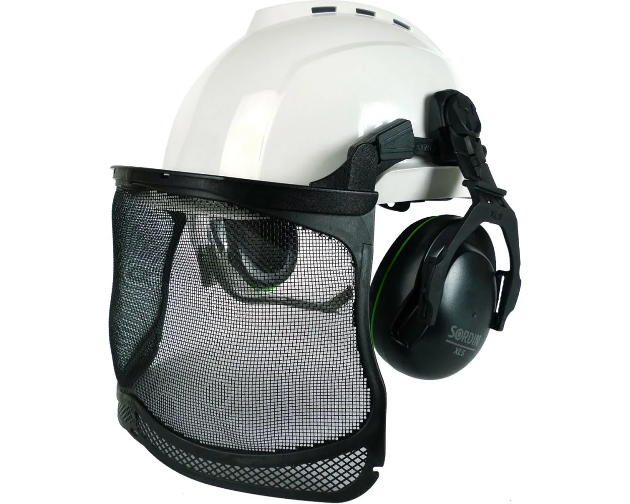 MSA ‘V Gard 930’ White Helmet Set C/W Heavy-Duty Muffs & Integrated Visor Glasses